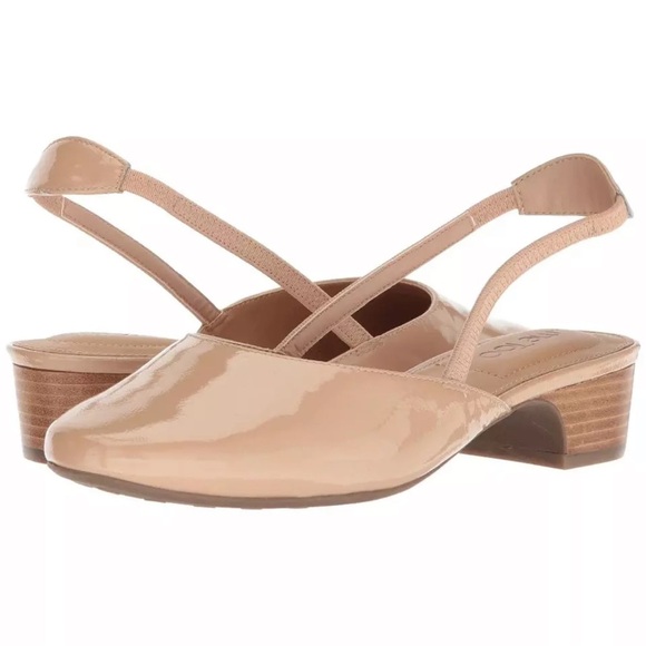 Me Too | Gianna Nude Patent Leather Slingback Pumps - Picture 1 of 10